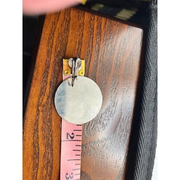 Purple Round Marble Clip-On Earrings Vintage! - Picture 11 of 11